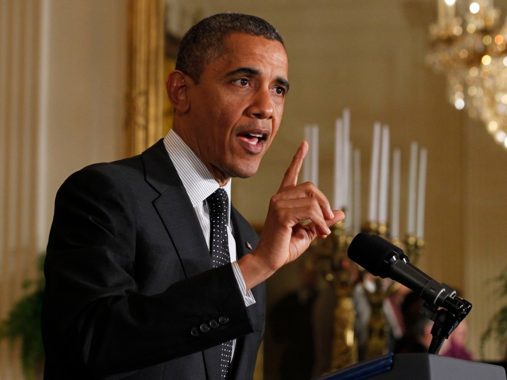 U.S. President Barack Obama delivers a statement on the U.S. "Fiscal Cliff" in the East Room of the White House in Washington, November 9, 2012. (Photo by Jason Reed/Reuters)