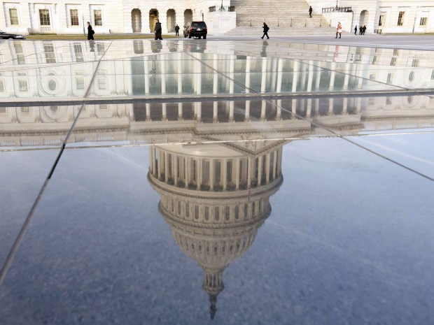 The dome of the U.S. Capitol, reflected  (Photo by Kevin Lamarque/Reuters)