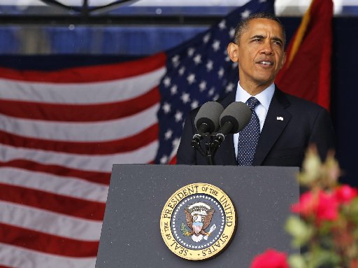President Obama is once again under fire. Pictured: He speaks at the U.S. Naval Academy commencement ceremony in Annapolis, May 24, 2013. (REUTERS/Larry Downing)