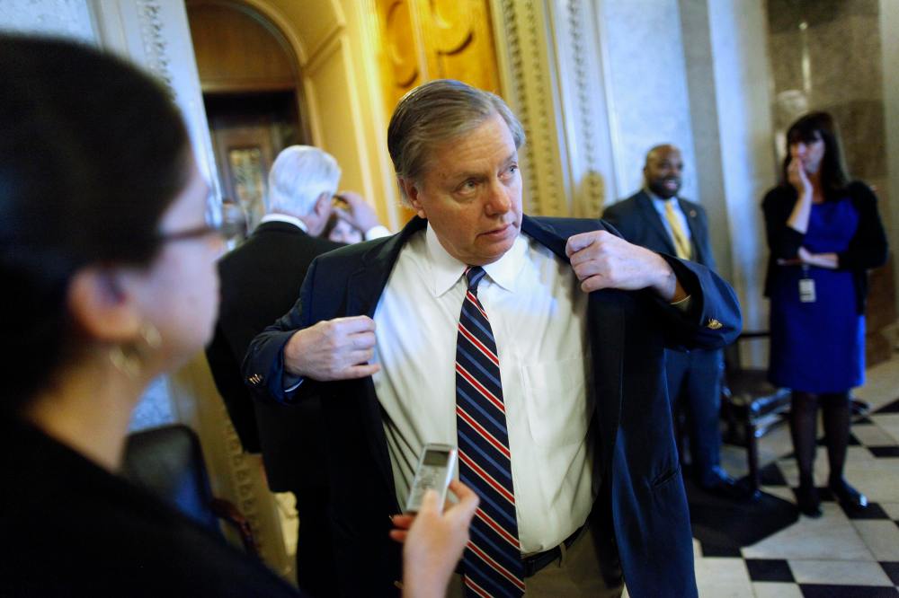 U.S. Senator Lindsey Graham at the U.S. Capitol in Washington, D.C., October 15, 2013.