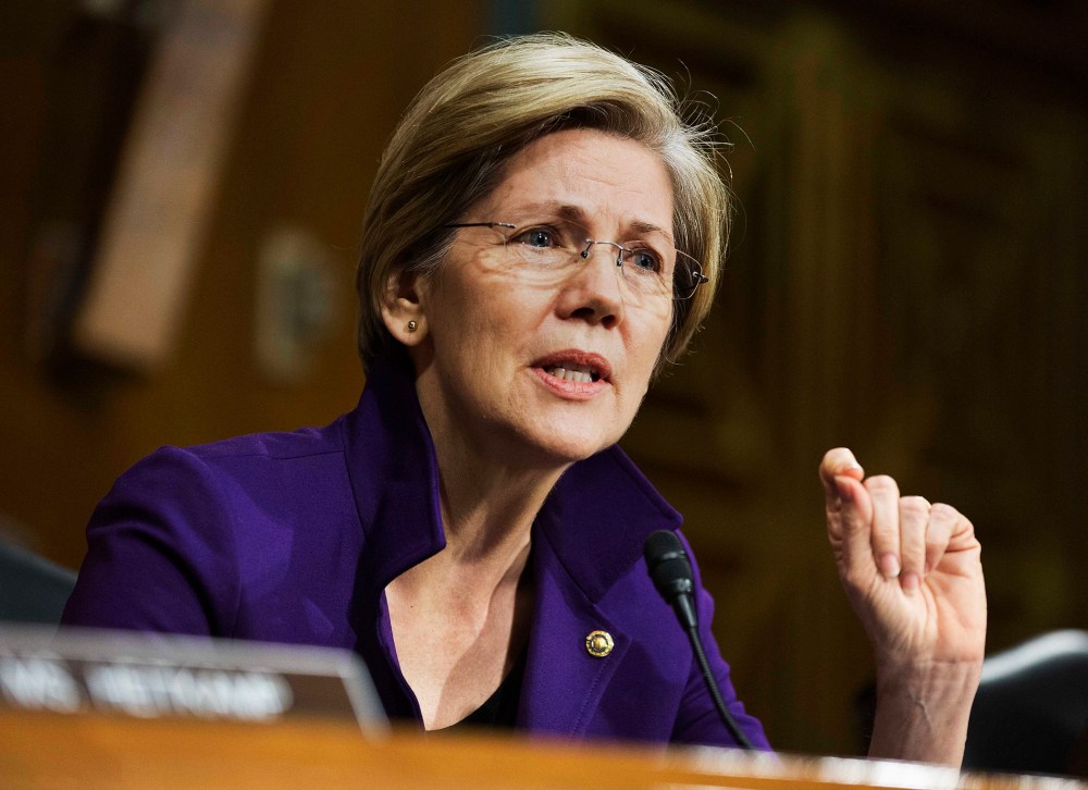 Sen. Elizabeth Warren speaks during a Senate Banking Committee confirmation in Washington, Nov. 14, 2013.