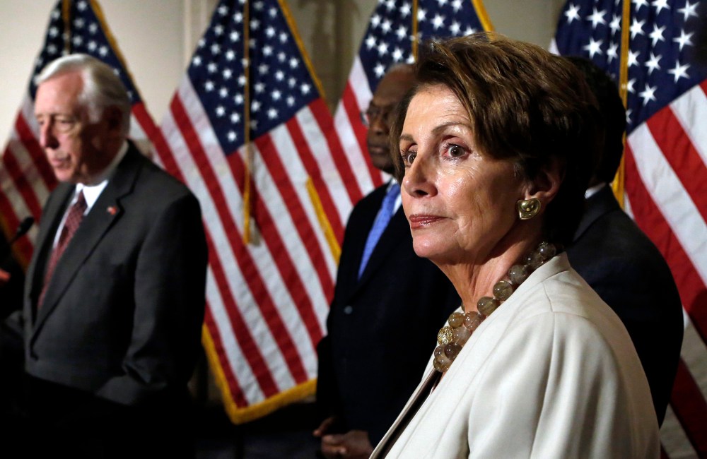 U.S. House Minority Leader Pelosi and Representative Hoyer talk to the media on Obamacare