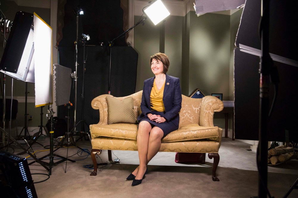 Representative Cathy McMorris Rodgers (R-WA) sits during a rehearsal of the Republican response to U.S. President Barack Obama's State of the Union address at the U.S. Capitol in Washington on January 28, 2014.
