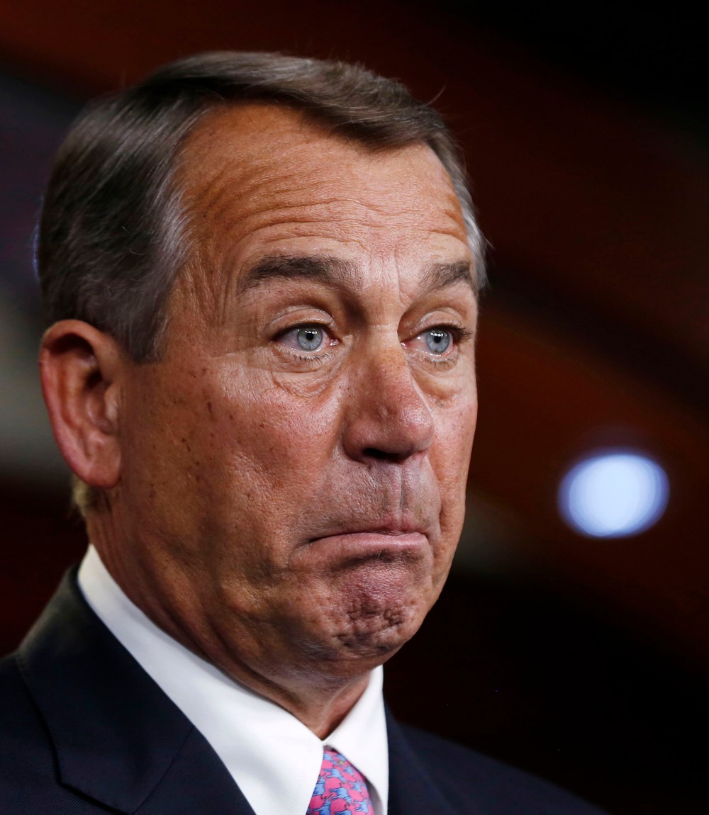 Speaker of the House John Boehner is pictured during his weekly news conference on Capitol Hill in Washington, March 26, 2014.