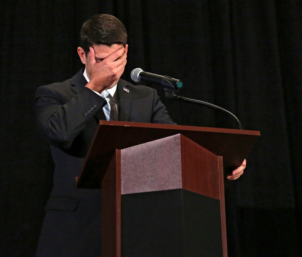 Rep. Paul Ryan (R-WI) at the Iowa GOP Lincoln Dinner at the DoubleTree by Hilton in Cedar Rapids, Iowa April 11, 2014.