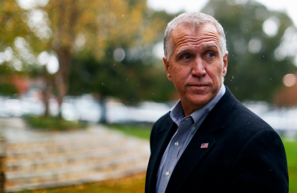 Candidate for U.S. Senate Thom Tillis at an early voting location in Cornelius, N.C. on Nov. 1, 2014.