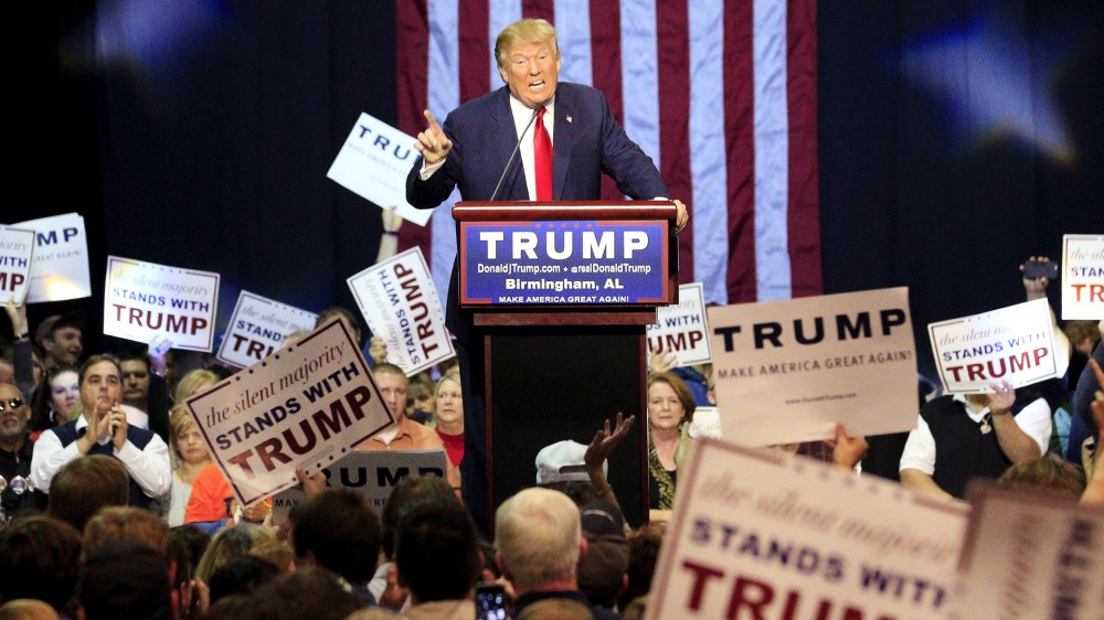 U.S. Republican presidential candidate Donald Trump speaks at a rally at the Birmingham Jefferson Civic Complex in Birmingham, Ala., Nov. 21, 2015. (Photo by Marvin Gentry/Reuters)