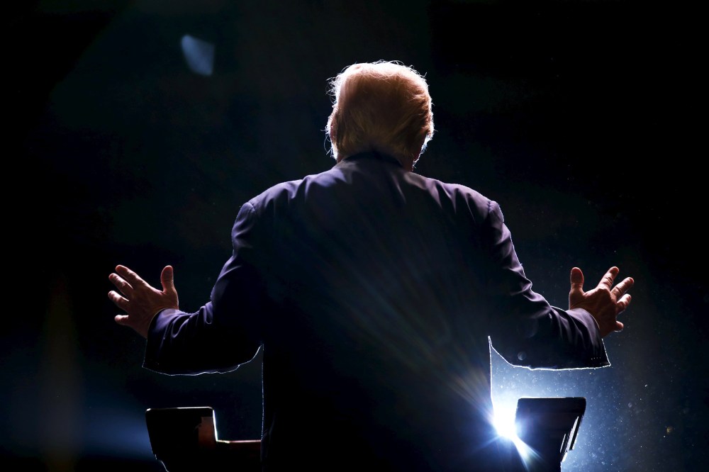 Republican U.S. presidential candidate Donald Trump addresses a Trump for President campaign rally in Macon, Ga., on Nov. 30, 2015. (Photo by Christopher Aluka Berry/Reuters)