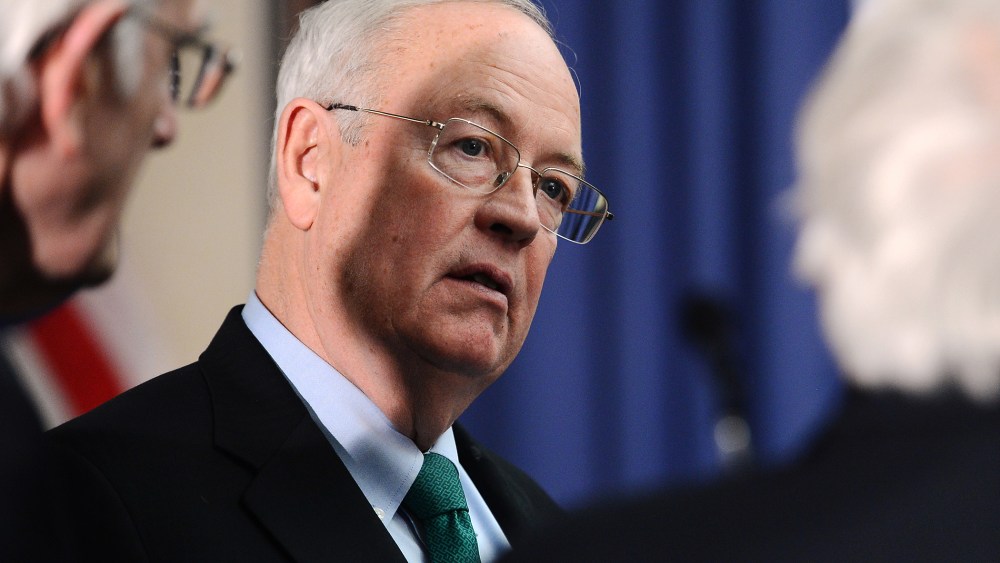 Baylor University President Ken Starr attends a discussion about "The State of Higher Education and the Calling of Faith-based Universities," in Washington, Feb. 4, 2015. (Photo by Chuck Myers/ZUMA)