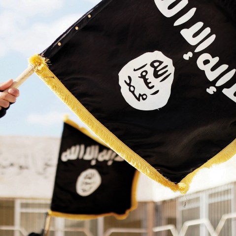 This Daesh propaganda photo shows their Black Muhammad Standard banner symbol, Nov. 19, 2015, Raqqa, Syria. (Photo by Dabiq/Planet Pix/ZUMA)