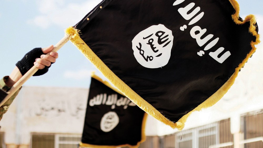 This Daesh propaganda photo shows their Black Muhammad Standard banner symbol, Nov. 19, 2015, Raqqa, Syria. (Photo by Dabiq/Planet Pix/ZUMA)