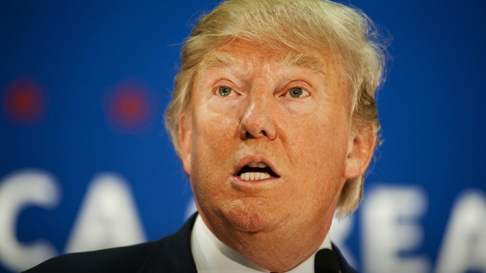 Presidential Candidate Donald Trump speaks to supporters during a rally at Pennichuck Middle School, Nashua, N.H., Dec. 28, 2015. (Photo by Ryan McBride/ZUMA)