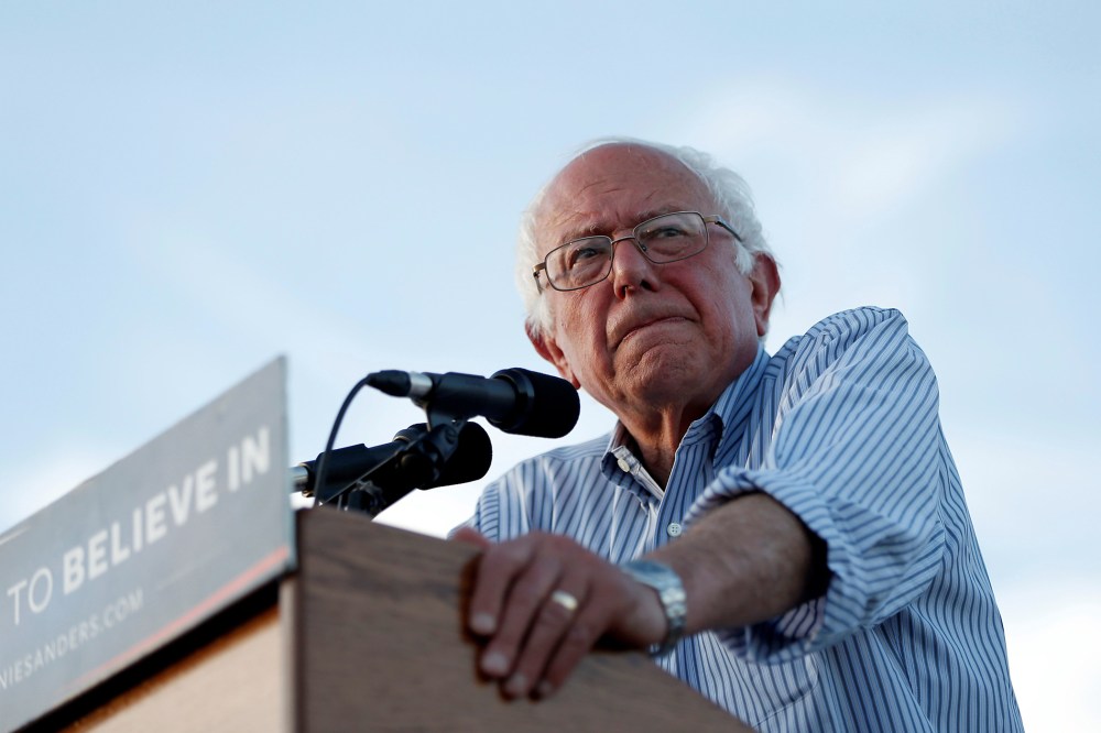 Democratic presidential candidate Bernie Sanders speaks during a campaign rally in Cloverdale, Calif.. June 3, 2016. (Photo by Stephen Lam/Reuters)