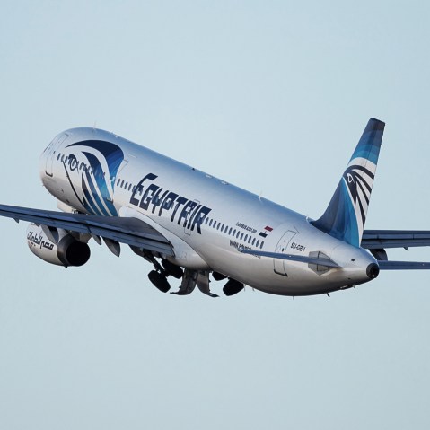 An EgyptAir Airbus A320 passenger plane takes flight in this file image dated Oct. 20, 2015. (Photo by Belyakova Tatyana/TASS/ZUMA)
