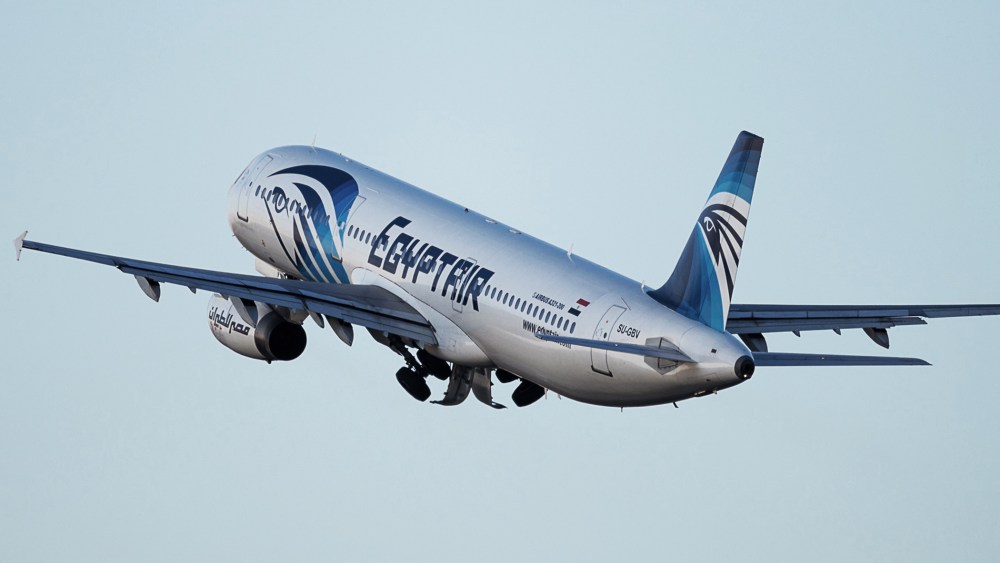 An EgyptAir Airbus A320 passenger plane takes flight in this file image dated Oct. 20, 2015. (Photo by Belyakova Tatyana/TASS/ZUMA)