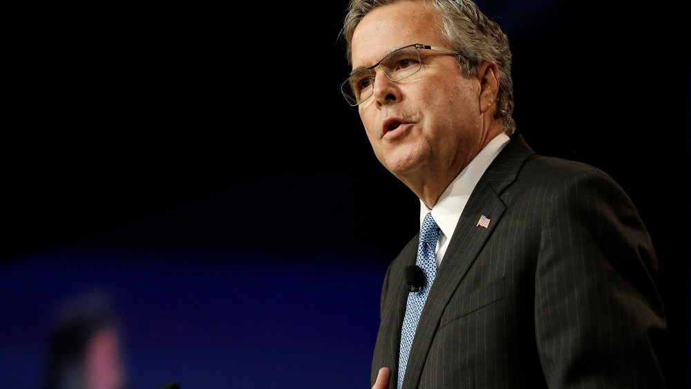 Former Florida Gov. Jeb Bush speaks in San Francisco on Jan. 23, 2015. (Photo by Jeff Chiu/AP)