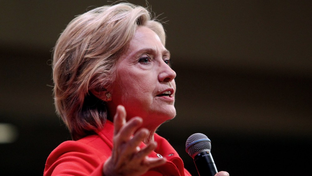 Democratic presidential candidate Hillary Rodham Clinton speaks during a town hall meeting, Oct. 16, 2015, in Keene, N.H. (Photo by Mary Schwalm/AP)