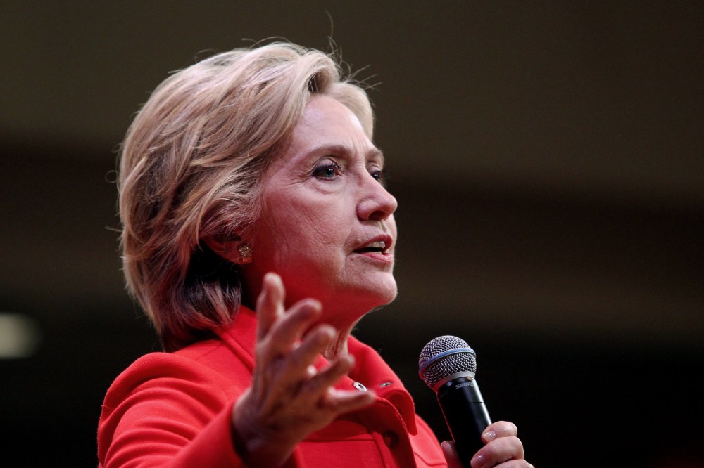 Democratic presidential candidate Hillary Rodham Clinton speaks during a town hall meeting, Oct. 16, 2015, in Keene, N.H. (Photo by Mary Schwalm/AP)