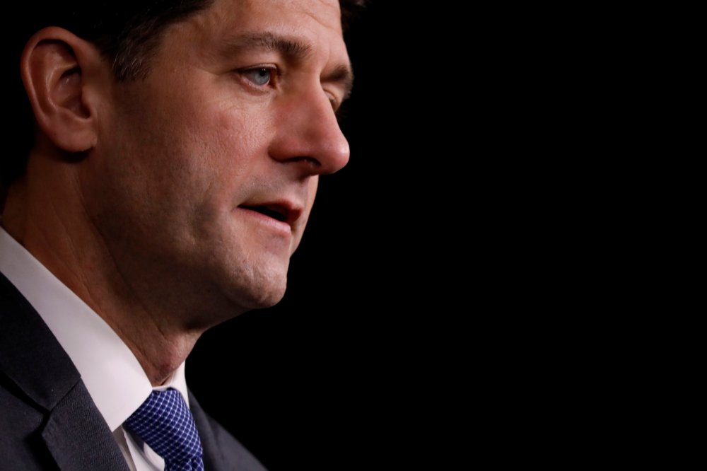 Image: Speaker of the House Paul Ryan speaks at a news conference on Capitol Hill in Washington