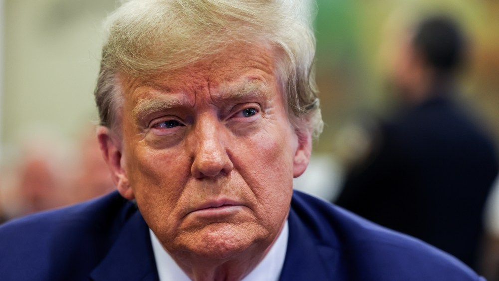 Former U.S. President Donald Trump at the closing arguments in the Trump Organization civil fraud trial in New York City on Jan. 11, 2024.