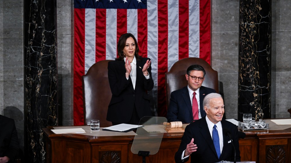 President Joe Biden during the State of the Union at the United States Capitol in Washington, DC. on March 7, 2024.