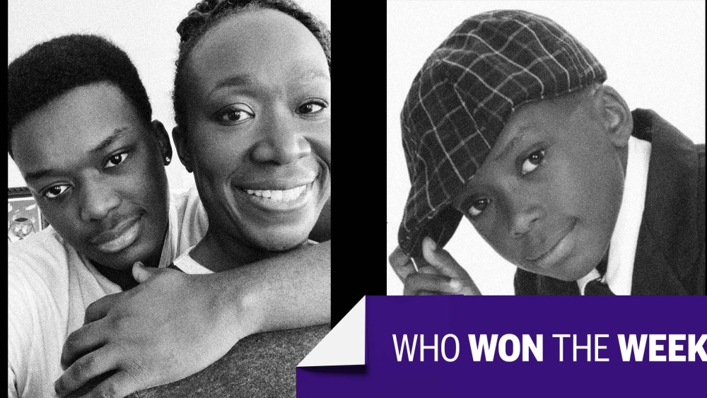 Images of Joy Reid and her son.