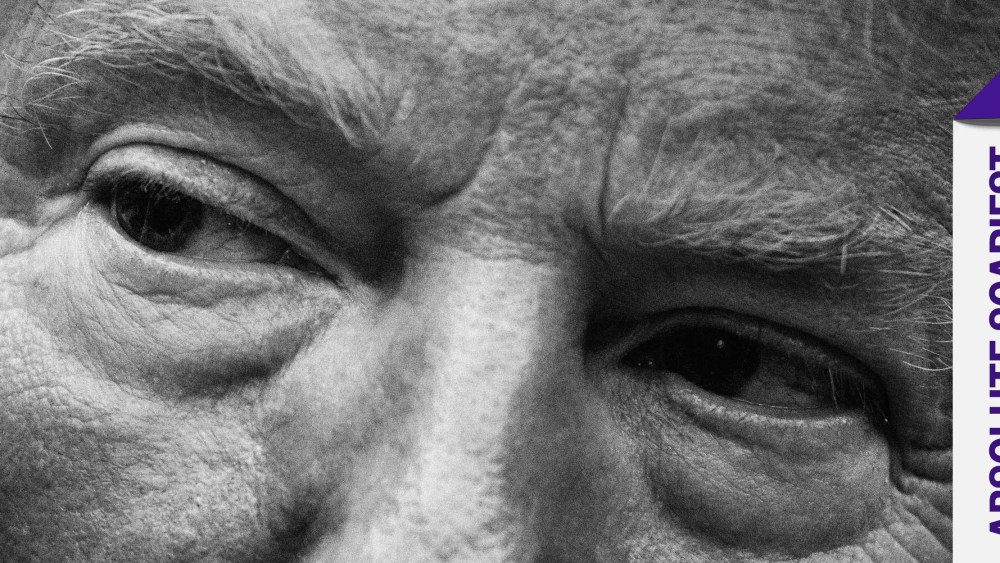 Image of former President Donald Trump's eyes with an "Absolute Scariest" label.