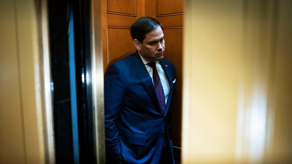 Sen. Marco Rubio, R-Fla., arrives for a vote in the Capitol on Dec. 2, 2021.