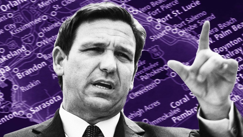Photo Illustration: Florida Governor Ron DeSantis submitted his own district maps