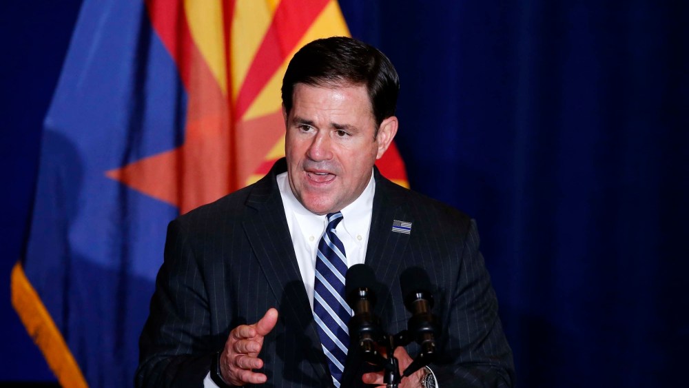 Image: Arizona Gov. Doug Ducey in Mesa in 2020.