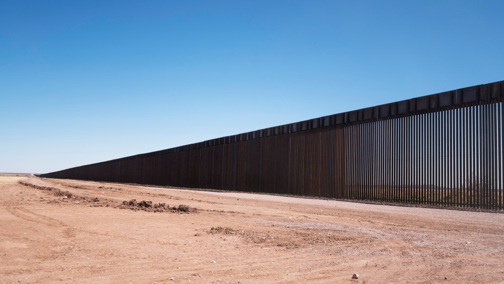 The border wall stretches along the U.S.-Mexico border on the Johnson Ranch near  Columbus, N.M. on April 12, 2021.