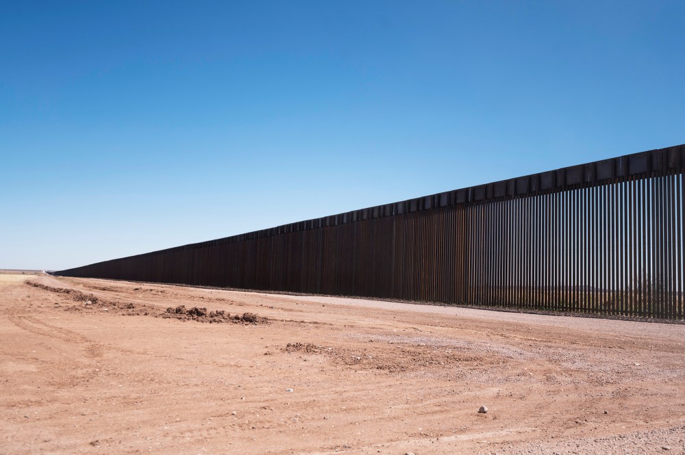 The border wall stretches along the U.S.-Mexico border on the Johnson Ranch near  Columbus, N.M. on April 12, 2021.