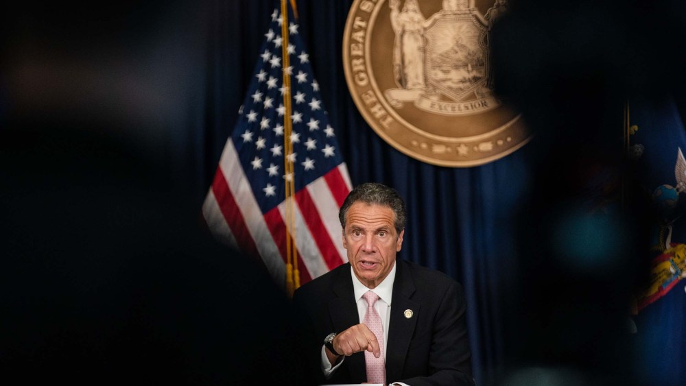 New York Governor Andrew Cuomo Holds Briefing In Manhattan