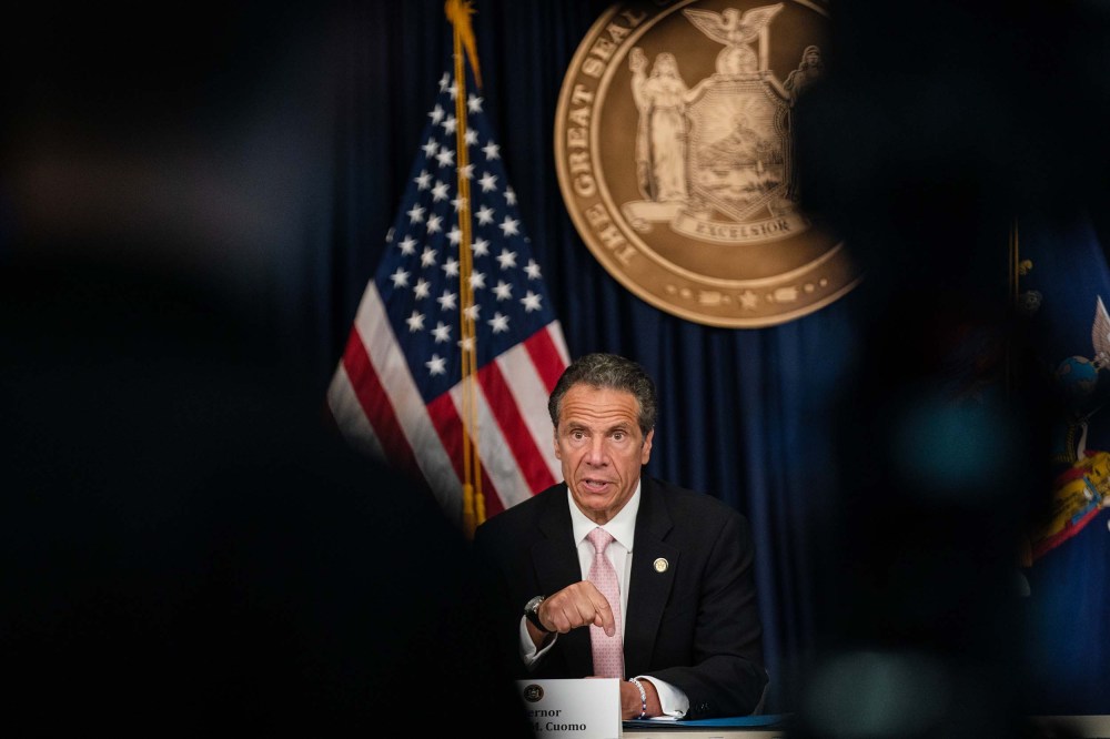 New York Governor Andrew Cuomo Holds Briefing In Manhattan