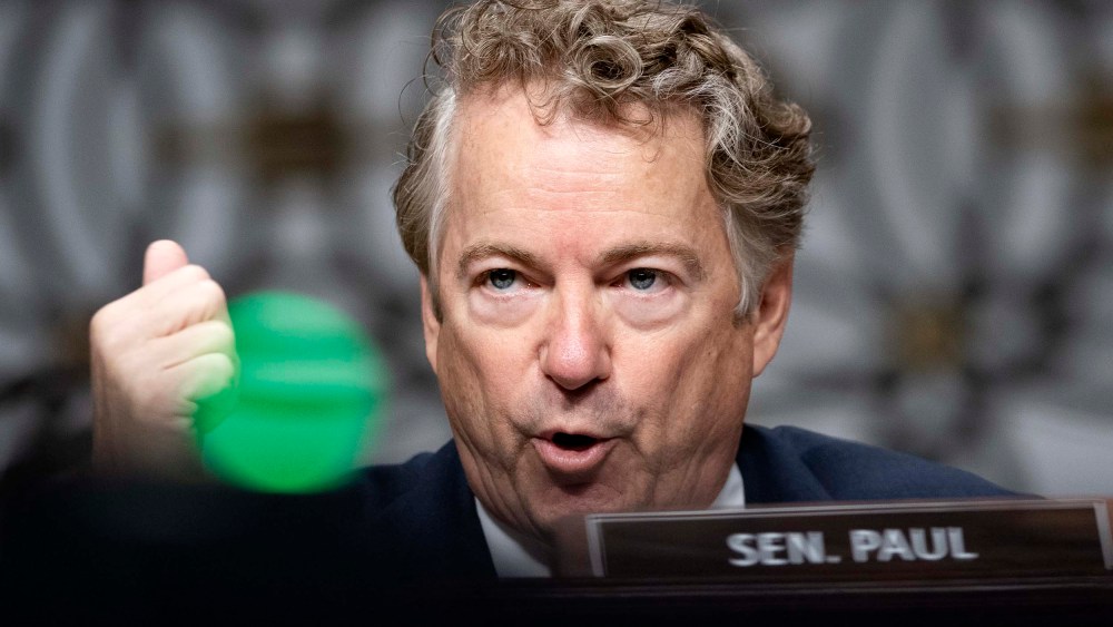 Sen. Rand Paul questions Dr. Anthony Fauci at a hearing on Capitol Hill on January 11, 2022 in Washington, D.C.
