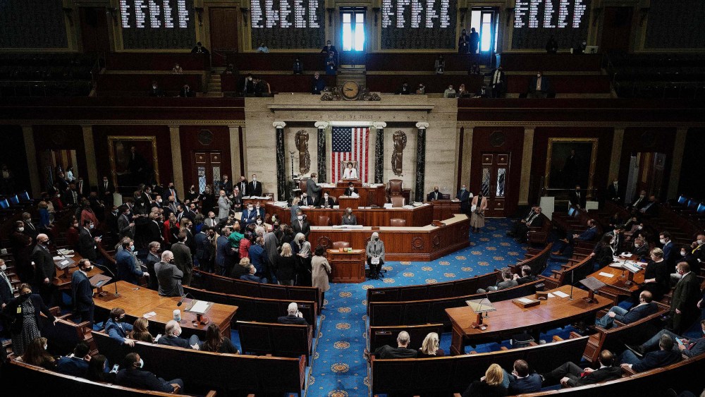 Speaker of the House Nancy Pelosi on the House floor in the US Capitol in Washington, DC on November 19, 2021.