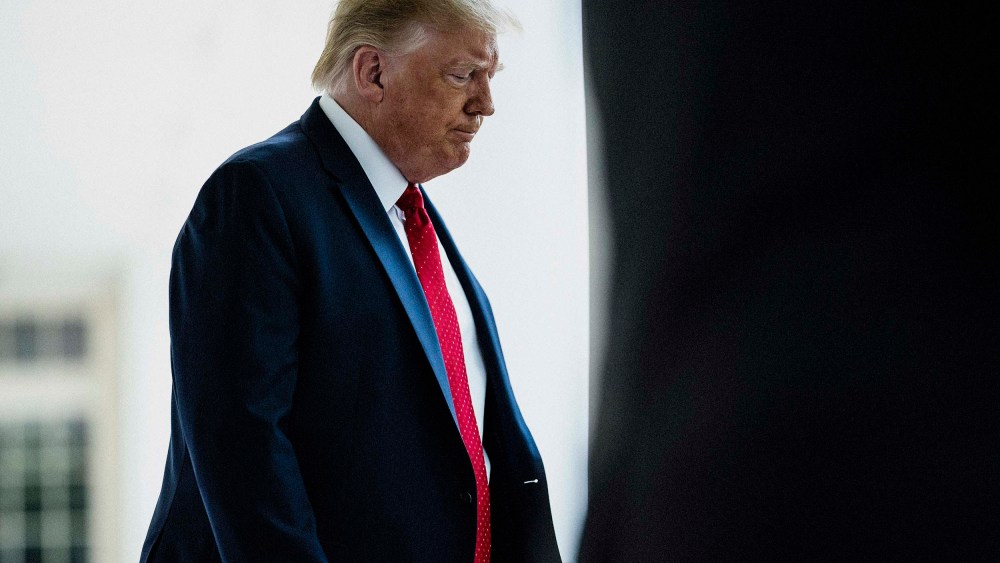 Donald Trump arrives at the Rose Garden at the White House on June 16, 2020 in Washington, DC.
