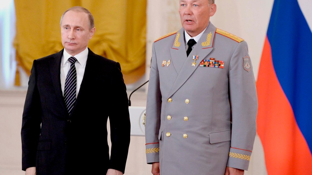Russian President Vladimir Putin with Col. Gen. Alexander Dvornikov in the Kremlin on March 17, 2016.