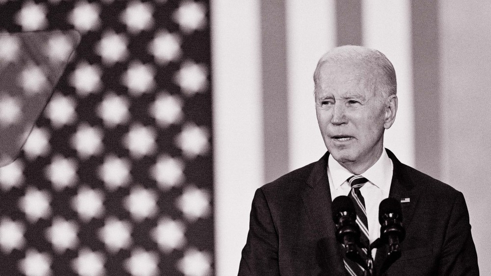 President Joe Biden delivering remarks in Greensboro, N.C. on April 14.