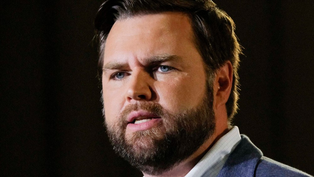 JD Vance addresses a rally Thursday, July 1, 2021, in Middletown, Ohio.