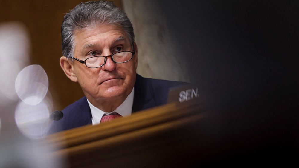Image:  Sen. Joe Manchin, D-W.V., on Capitol Hill on May 3, 2022.