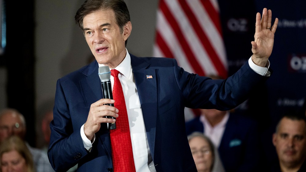 Pennsylvania Senate Candidate Mehmet Oz Delivers Remarks At 'A Dose of Reality' Town Hall