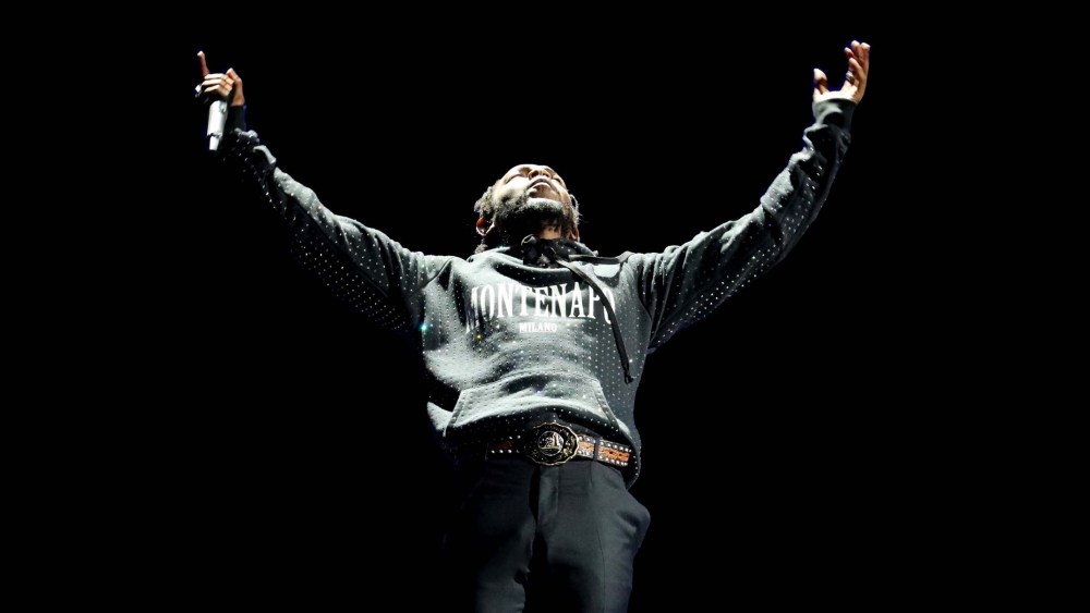 Kendrick Lamar performs at the BRIT Awards 2018 Show at The O2 in London on Feb. 21, 2018.
