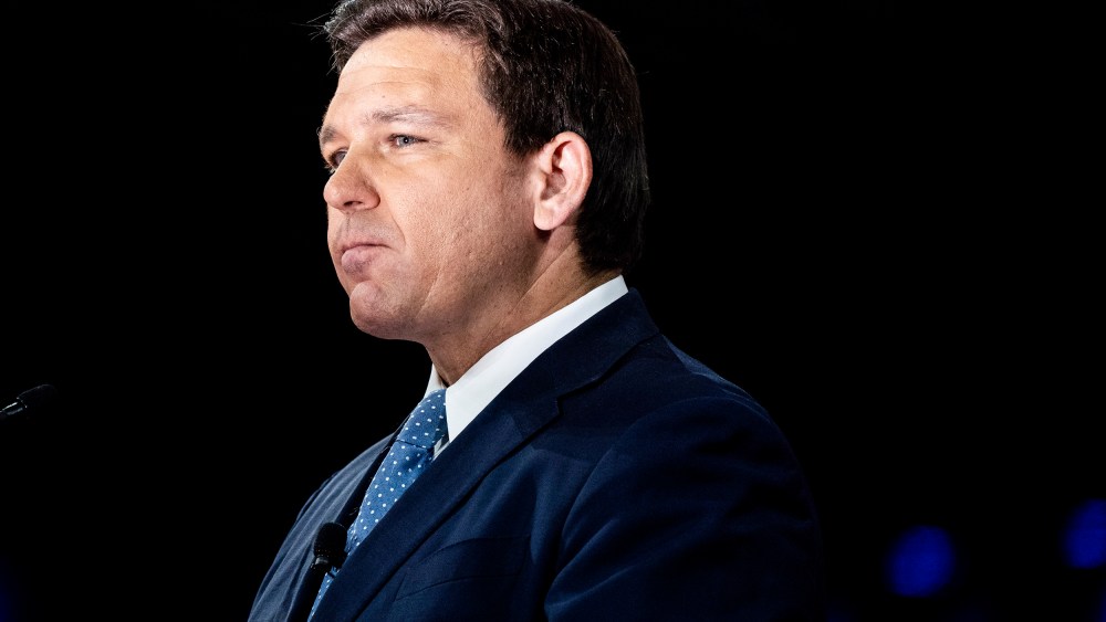 Florida Governor Ron DeSantis speaks during the first day of CPAC on Feb. 24 in Orlando, Fla.