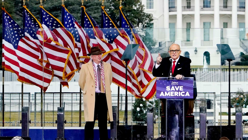 Rudolph Giuliani and John Eastman at the "Save America" rally on Jan. 6, 2021