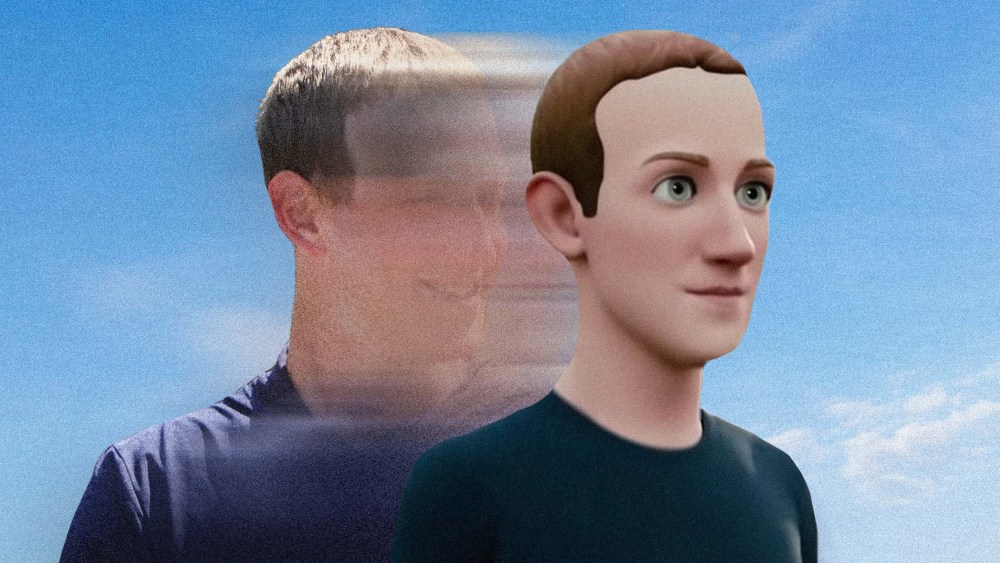 Photo Illustration: Mark Zuckerberg morphs into his Metaverse avatar