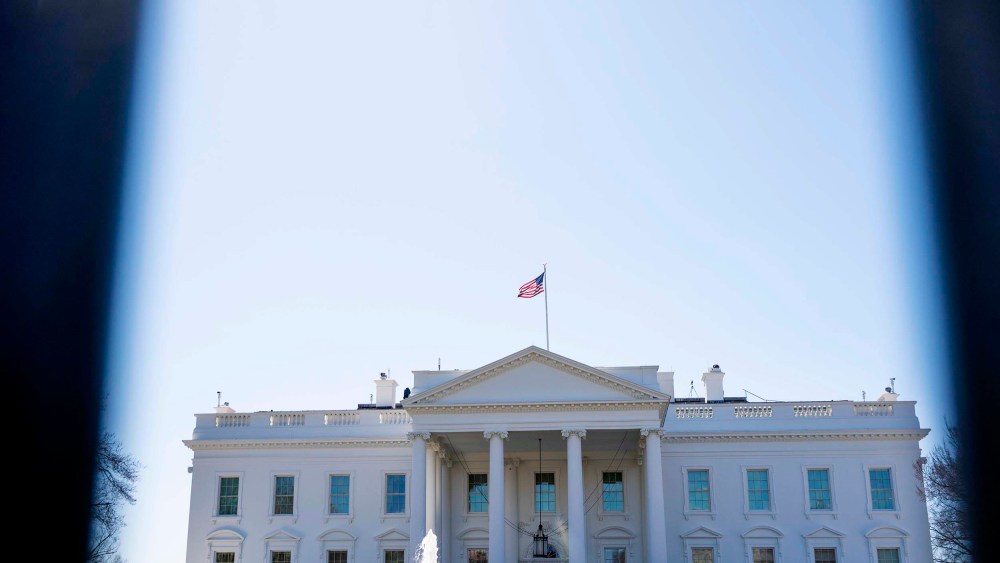 White House exterior on March 7, 2021