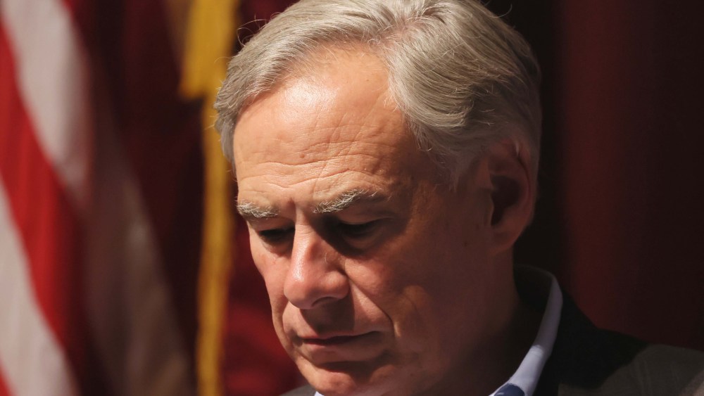 Governor Greg Abbott at a press conference about the mass shooting at Uvalde High School