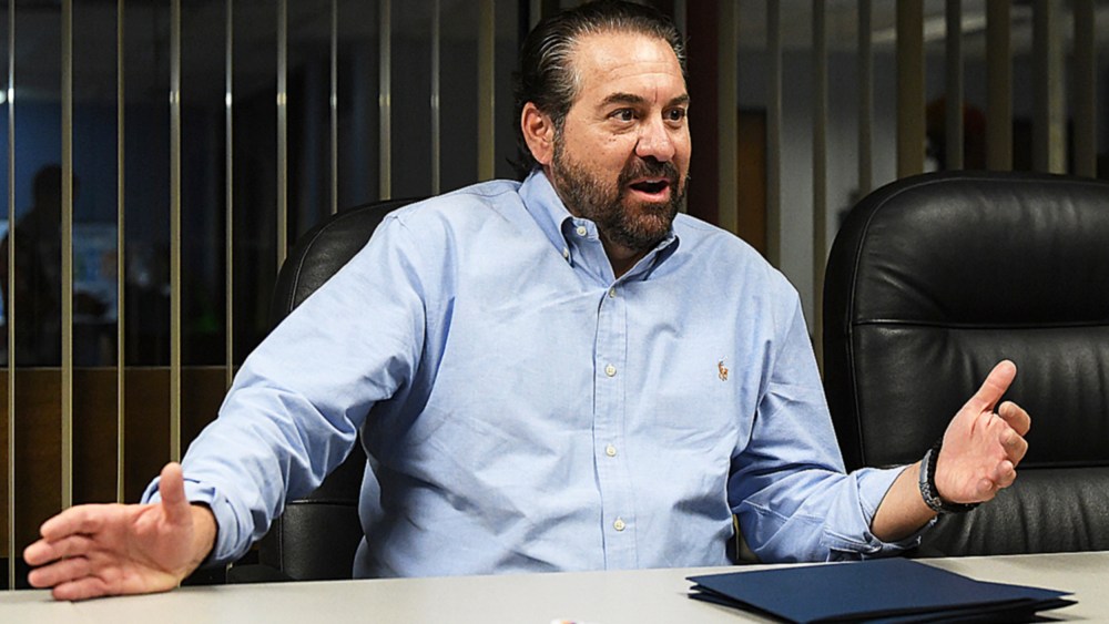 Arizona Attorney General Mark Brnovich speaks at the Yuma Sun offices in Yuma, Ariz. on June 2, 2022. (Randy Hoeft/The Yuma Sun via AP)
