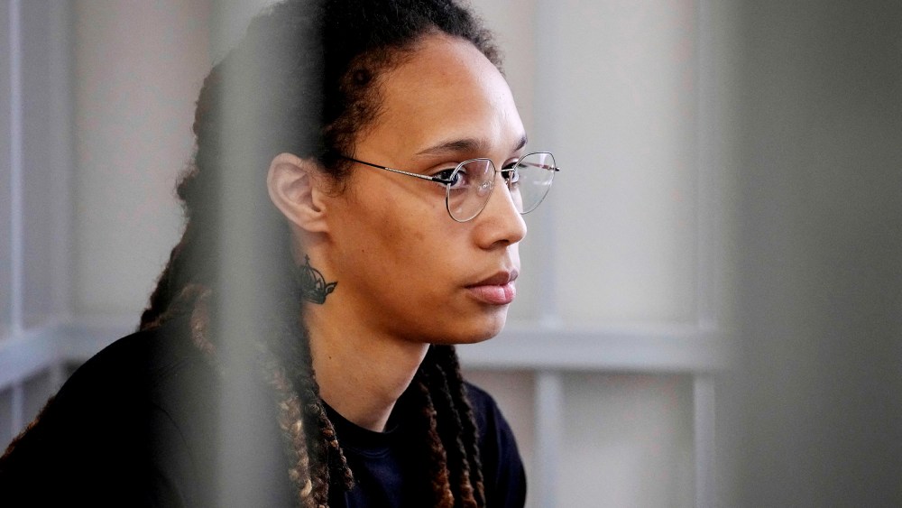 Brittney Griner before a hearing at the Khimki Court, outside Moscow on July 27.